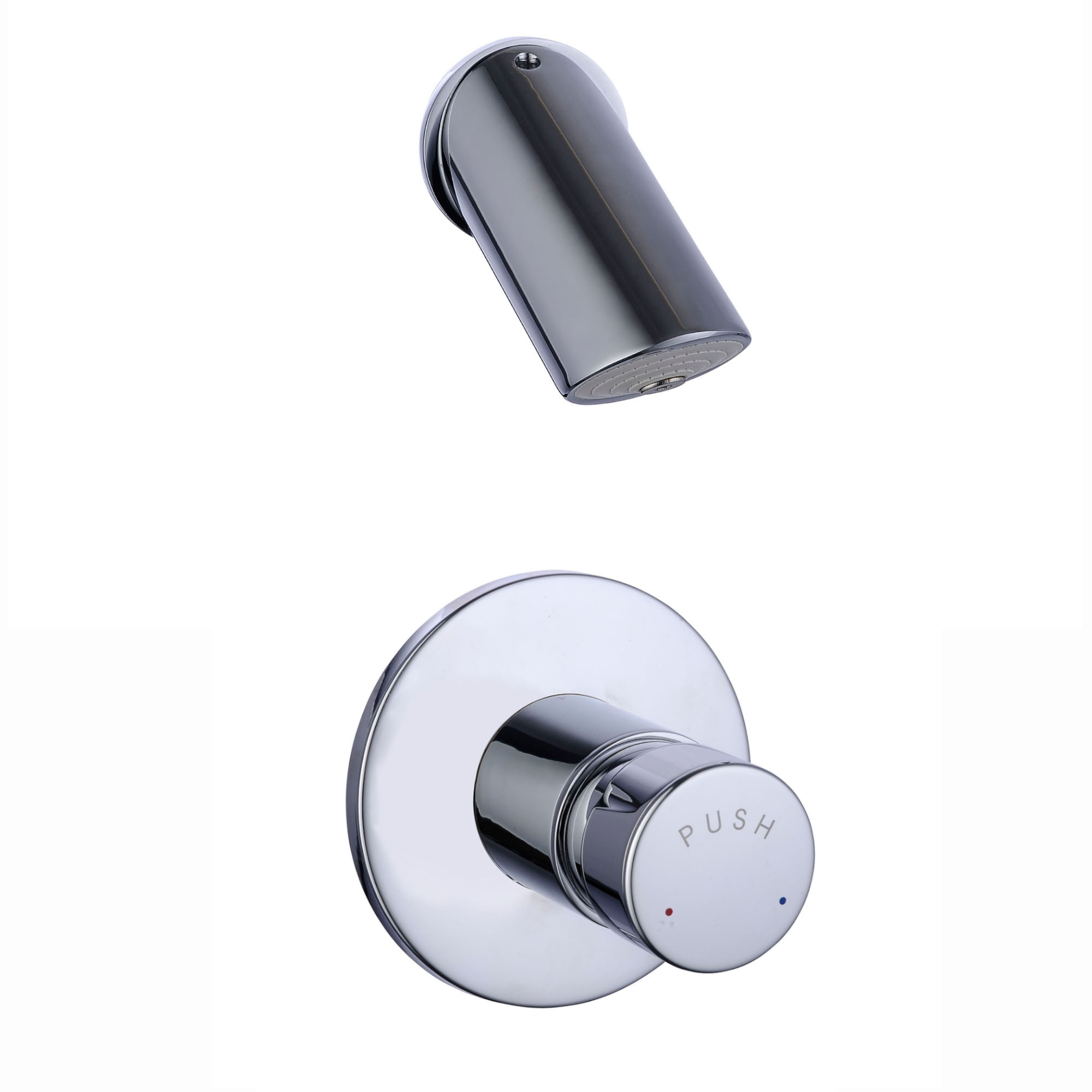 ENKI, Vision, BT4026KIT, Chrome, Self-Closing Shower Set Concealed Recessed, Time Adjustable, Non-Concussive Shower Valve Tap Anti Vandal Head, Push Button Bathroom Shower Valve, 1 Year Guarantee image